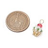 Glass Seed Beaded Cupcake Pendants PALLOY-MZ00581-05-2