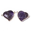 Natural Amethyst Links Connectors G-S359-103B-2