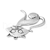 Tibetan Style Alloy Kitten Pendants TIBEP-22758-AS-NR-3