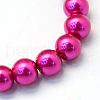 Baking Painted Pearlized Glass Pearl Round Bead Strands X-HY-Q003-10mm-17-2