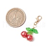 Cherry Copper Wire Wrapped Glass Pearl Pendant Decorations HJEW-JM03024-01-3