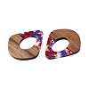 Transparent Resin and Walnut Wood Pendants RESI-T057-07F-3