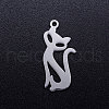 Tarnish Resistant 201 Stainless Steel Kitten Pendants STAS-Q201-JN288-1-1