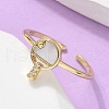 Brass Micro Pave Clear Cubic Zirconia Cuff Rings for Women RJEW-C126-08G-3