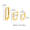 3 Pcs Elegant 925 Sterling Silver Clear Cubic Zirconia Oval & U-Shaped Hoop Earrings UO7347-1-3