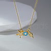 Beach Style 925 Sterling Silver Pave Clear Cubic Zirconia Starfish Evil Eye Shell Shaped Pendant Necklaces for Women RT6675-1