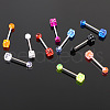 10Pcs Dice 316L Surgical Stainless Steel with Acrylic Tongue Rings FS-WGEA7F0-11-3