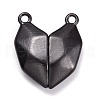 Spray Painted Alloy Heart Split Pendants PALLOY-B007-01A-1