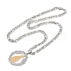 Ring with Virgin Mary 304 Stainless Steel Pendant Necklaces for Men Women NJEW-K283-23G-2