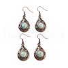 Natural Amazonite Teardrop Dangle Earrings EJEW-B055-02R-22-1
