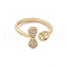 Brass Micro Pave Cubic Zirconia Cuff Ring Setting KK-A244-01B-G-2