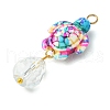 7Pcs 7 Colors Teardrop Glass & Dyed Synthetic Turquoise Pendants PALLOY-JF03070-4