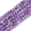 Natural Lepidolite/Purple Mica Stone Beads Strands G-K410-06-4mm-1