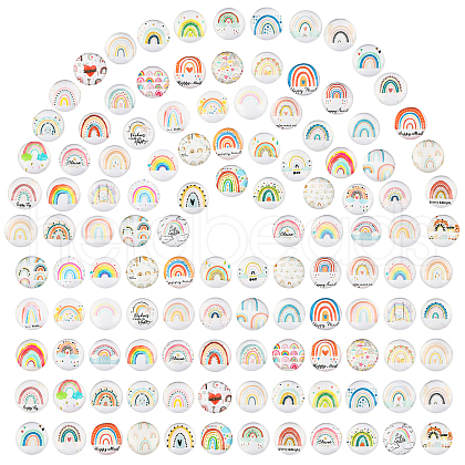  120Pcs Glass Cabochons GGLA-PH0001-25-1