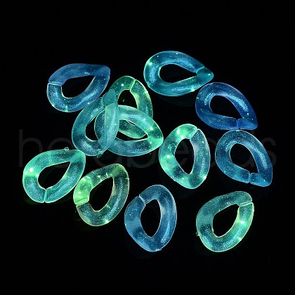 Luminous Rainbow Iridescent Plating Acrylic Linking Rings OACR-Z013-05-1
