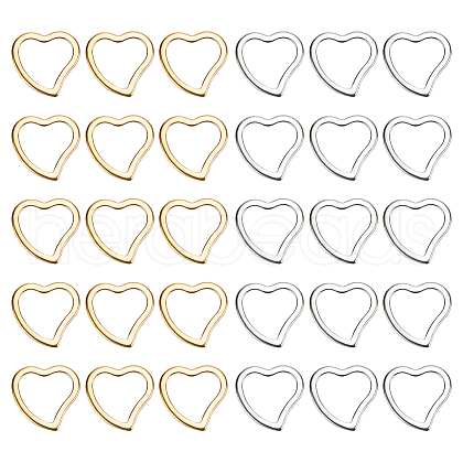 SUNNYCLUE 60Pcs 2 Colors 304 Stainless Steel Linking Ring STAS-SC0007-49-1