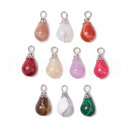 Imitation Gemstone Acrylic Pendants PALLOY-JF03329-01-1