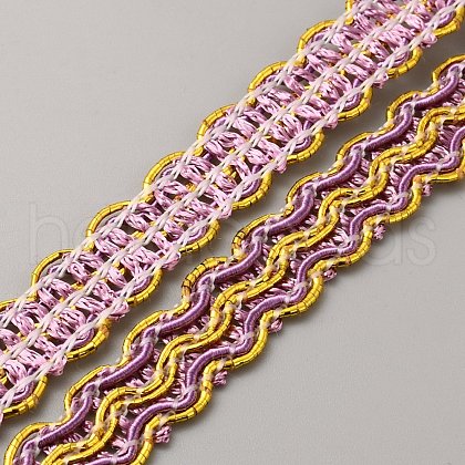 Polyester Wavy Lace Ribbon OCOR-WH0078-208-1