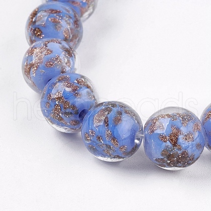 Handmade Gold Sand Lampwork Beads LAMP-K029-08A-1