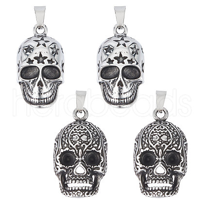 Unicraftale 4Pcs 2 Styles Stainless Steel Pendants STAS-UN0054-69-1