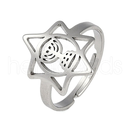 304 Stainless Steel Adjustable Rings for Women RJEW-M008-03P-1
