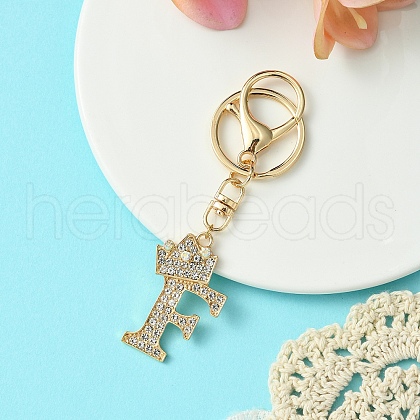 Golden Alloy Rhinestone Keychain KEYC-YW00105-06-1