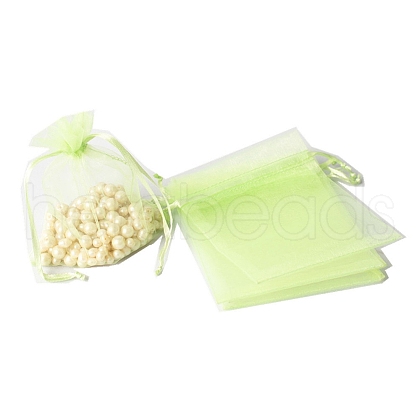 100Pcs Rectangle Organza DIY Craft Drawstring Bags PW-WG69155-14-1