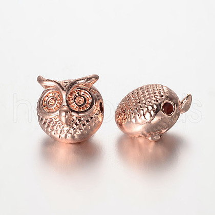 Owl Alloy Beads X-PALLOY-L161-04RG-1