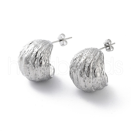 Non-Tarnish 304 Stainless Steel Round Stud Earrings EJEW-D095-04P-1