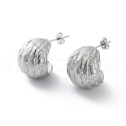 304 Stainless Steel Round Stud Earrings EJEW-D095-04P-1