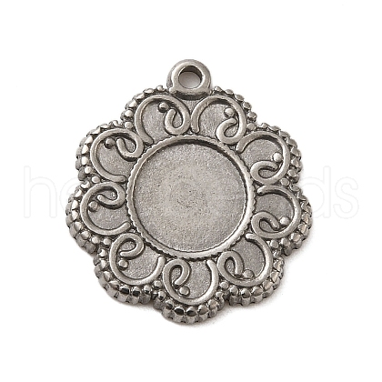 304 Stainless Steel Pendant Cabochon Settings STAS-G344-06P-1