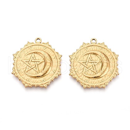 304 Stainless Steel Pendants STAS-T065-17G-1