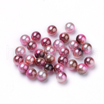 Rainbow Acrylic Imitation Pearl Beads OACR-R065-8mm-A10-1