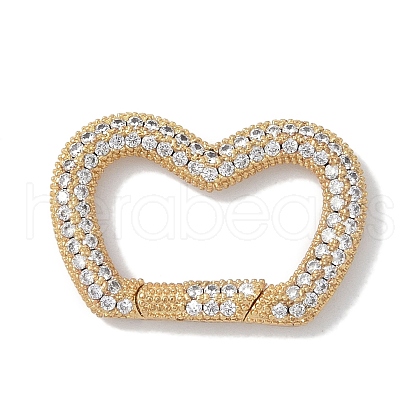 Rack Plating Brass Micro Pave Cubic Zirconia Twister Clasps KK-NH0002-11G-01-1