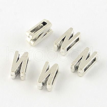 Antique Silver Plated Alloy Letter Slide Charms TIBEP-S296-N-RS-1