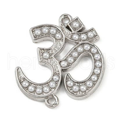 Brass ABS Imitation Pearl Connector Charms KK-R224-08P-1