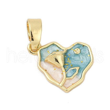 Brass Enamel Pendants KK-U068-01G-02-1