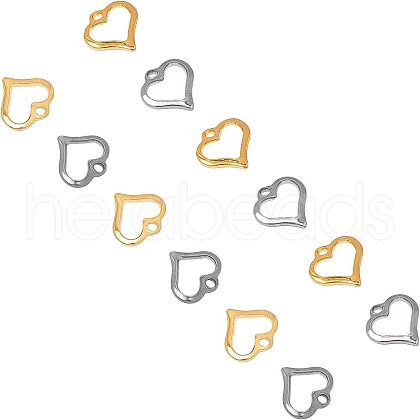 Unicraftale 304 Stainless Steel Open Heart Charms STAS-UN0003-61-1