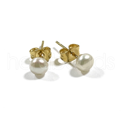 Mother's Day Jewellery Natural Pearl Stud Earrings EJEW-PH01398-1
