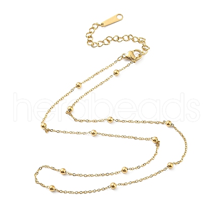304 Stainless Steel Satellite Chain Necklace for Women NJEW-A008-01G-1