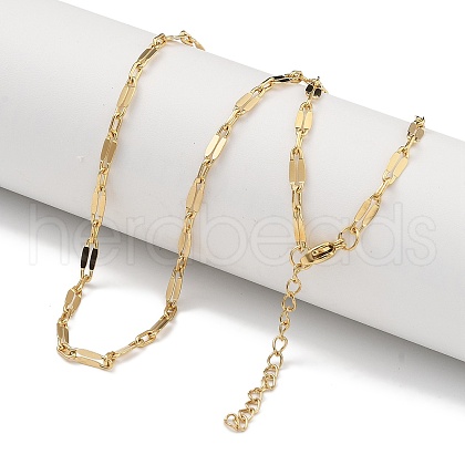 304 Stainless Steel Dapped Chain Necklaces NJEW-H043-05G-1