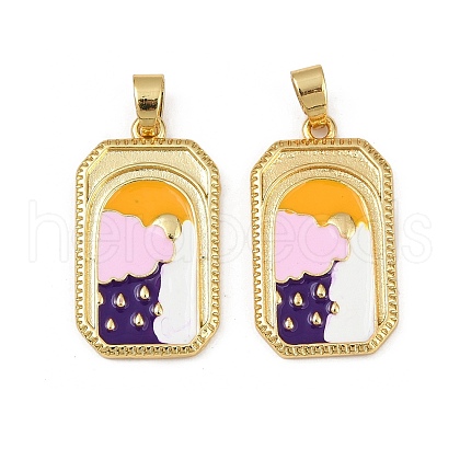 Brass Enamel Pendants KK-L190-016G-01-1