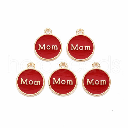 Mother's Day Alloy Enamel Charms ENAM-T016-11G-RS-1