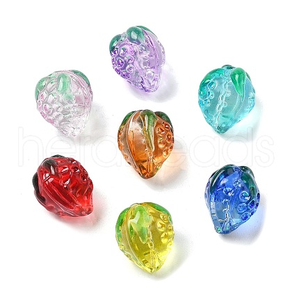 Handmade Lampwork Enamel Beads Strawberry LAMP-V001-05-1