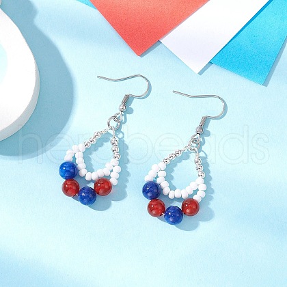 304 Stainless Steel Teardrop Dangle Earrings EJEW-MZ00462-02-1