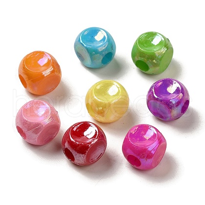 Plating Opaque Acrylic  Beads OACR-E039-47-1