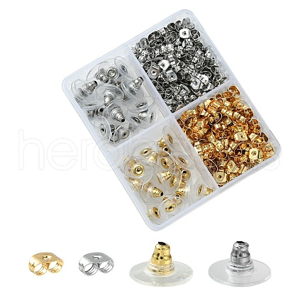 340Pcs 4 Style 304 Stainless Steel Friction Ear Nuts & Bullet Clutch Earring Backs Sets STAS-YW0001-82-1