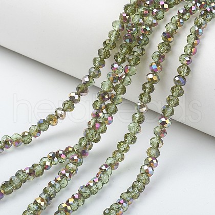 Electroplate Transparent Glass Beads Strands EGLA-A034-T1mm-R19-1