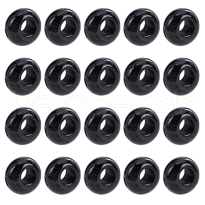 Natural Black Agate(Dyed & Heated) European Beads G-NB0001-72-1
