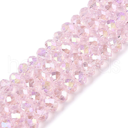 Electroplate Glass Beads Strands X-EGLA-A044-T6mm-B10-1